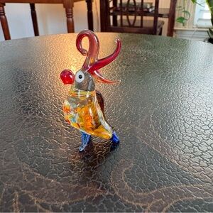 Whimsical Hand Blown Glass Parrot/Cockatoo